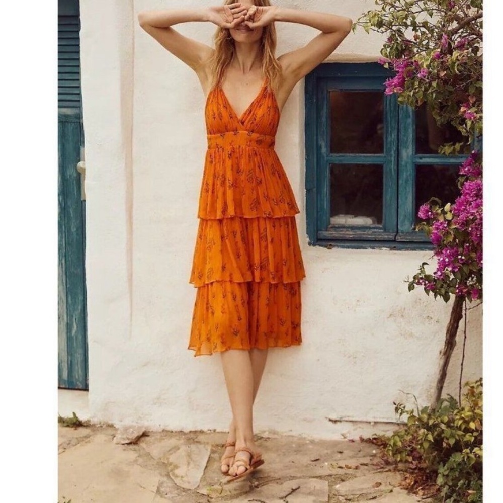 Anthropologie Guapa Pamela Tiered Halter Dress